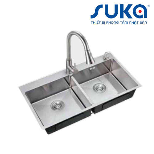 Chậu rửa bát Suka Inox 304 bóng - SKCĐ8245