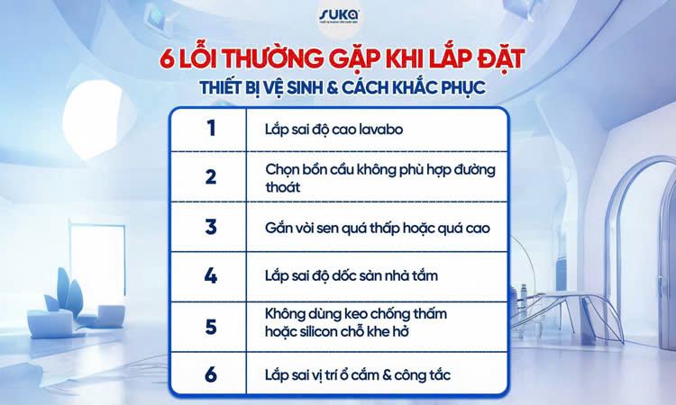 Những lỗi thường gặp khi lắp đặt thiết bị vệ sinh tại nhà